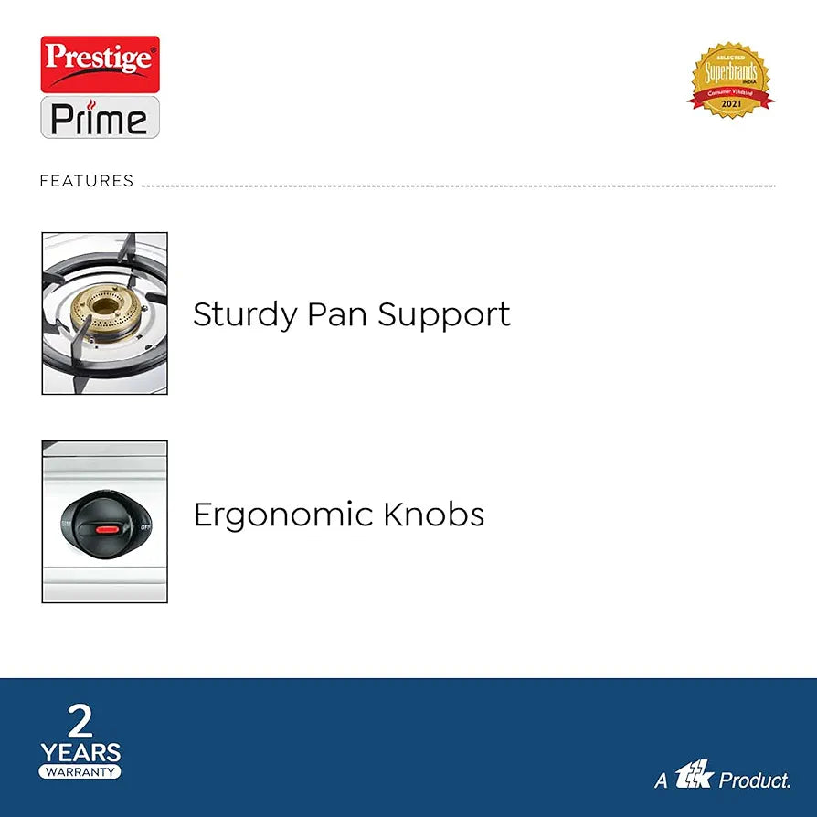 PRESTIGE 40098 PRIME 2B SS GAS STOVE PRESTIGE 40098 PRIME 2B SS GAS STOVE